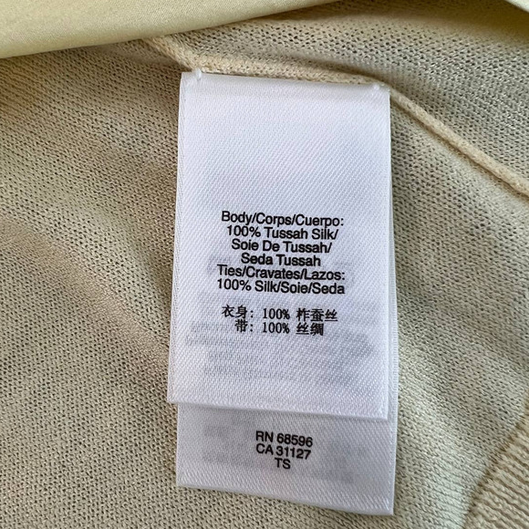 DKNY Lemon Silk with front bow tie 3/4 Sleeves - S NEW - Picture 11 of 12